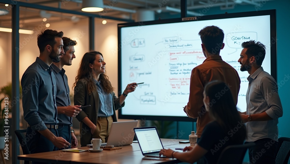 people looking at whiteboard